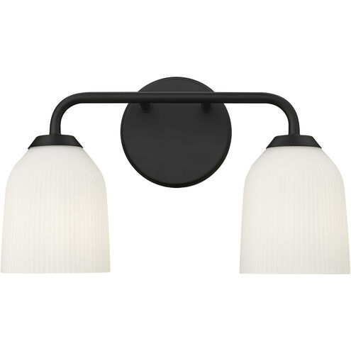 Norah 2 Light 15 inch Matte Black Vanity Light Wall Light